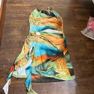 Mini Halter neck dress with cut out